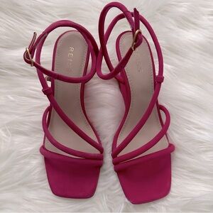 REISS Cassie Suede Strappy Wedge Heels